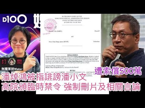 潘小文維基|潘焯鴻被指誹謗網台主持 涉案片轉私有無刪除 官批臨。